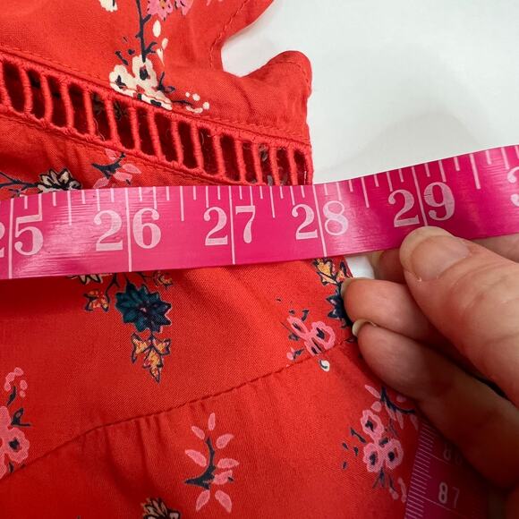 ModCloth Wildflower Shift Dress Plus Size 4X Red Floral Flutter Sleeve Pockets - Picture 10 of 11